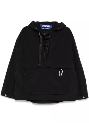 Spoonyard lace-up hooded jacket - Black