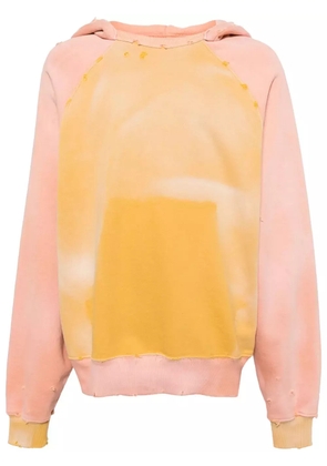 Alchemist Throwback distress-detail hoodie - Yellow