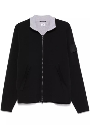 C.P. Company logo-patch zip-up sweatshirt - Black