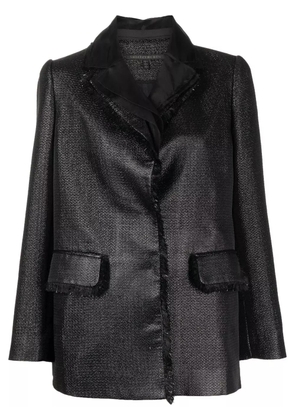 SHIATZY CHEN metallic fringed-trim blazer - Black