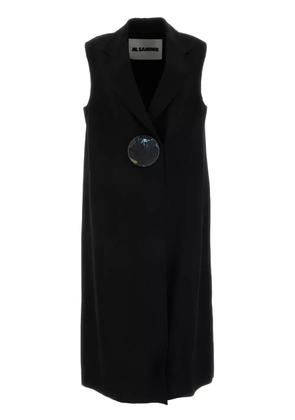 Jil Sander button-fastening tailored crepe gilet - Black