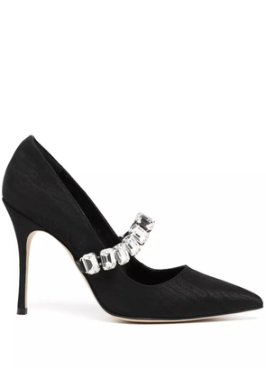 Manolo Blahnik 100mm crystal pointed pumps - Black