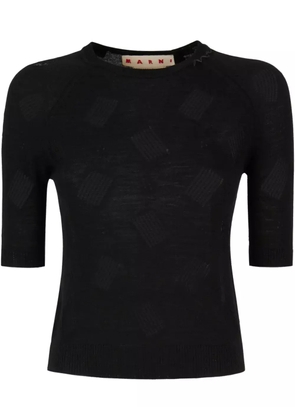 Marni short-sleeve textured top - Black