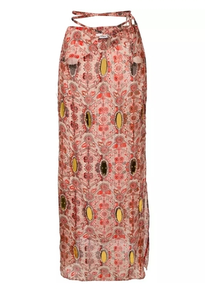 Amir Slama tie-fastened straight skirt - Red