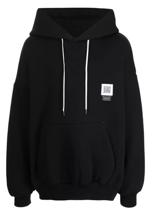 Fumito Ganryu cape-sleeve drawstring hoodie - Black