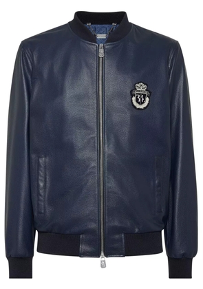 Billionaire leather bomber jacket - Blue