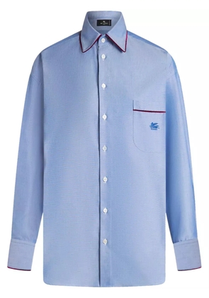 ETRO Pegaso-embroidered cotton T-shirt - Blue