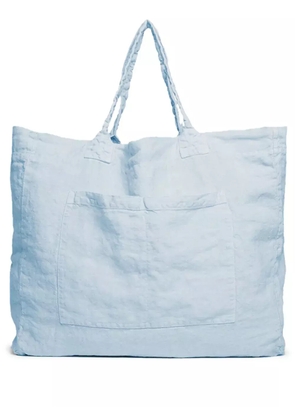 Once Milano Weekend linen tote bag - Blue