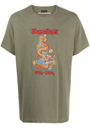 Maharishi Dragon-print organic-cotton shirt - Green
