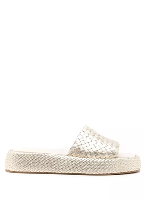 Sarah Chofakian braided-detail flatform sandals - Metallic