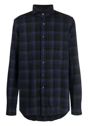 Xacus check-pattern long-sleeve shirt - Black