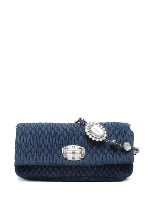 Miu Miu Pre-Owned 2010s matelassé denim shoulder bag - Blue