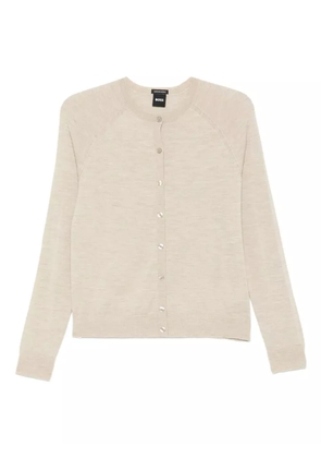 BOSS raglan-sleeve wool cardigan - Neutrals