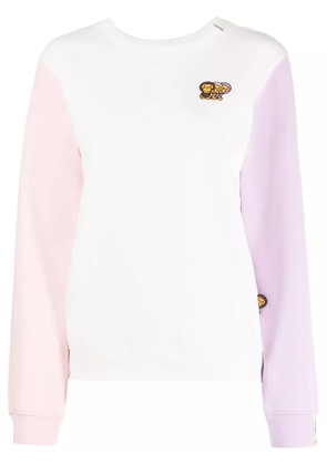*BABY MILO® STORE BY *A BATHING APE® logo-embroidered colour-block sweatshirt - White