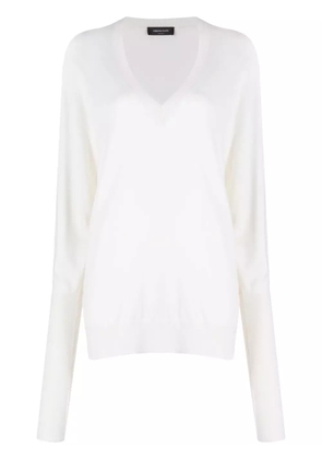 Fabiana Filippi V-neck fine-knit jumper - White
