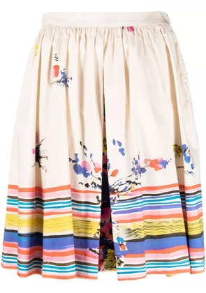 Valentino Garavani Pre-Owned 2000 abstract-print cotton skirt - Neutrals