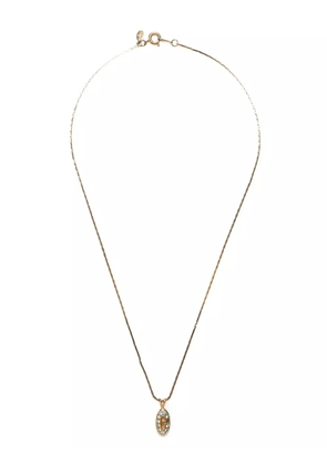 Givenchy Pre-Owned rhinestone-embellished G logo pendant necklace - Gold