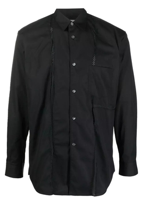 Comme Des Garçons Shirt mesh-panelled long-sleeve shirt - Black