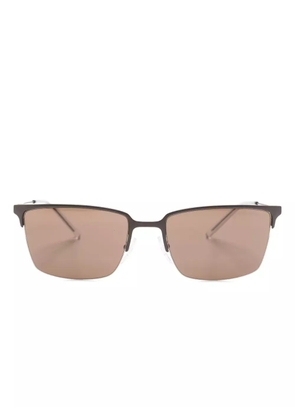 Emporio Armani rectangle-frame sunglasses - Brown