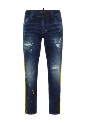 Philipp Plein distressed straight-leg jeans - Blue