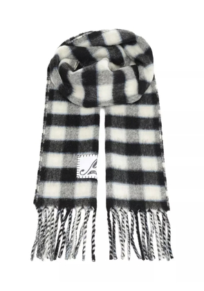 Marni plaid fringed scarf - Black