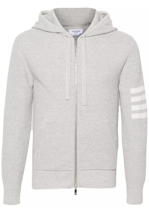 Thom Browne waffle-knit zip-up hoodie - Grey