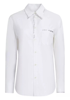 Marni logo-embroidered cotton shirt - White