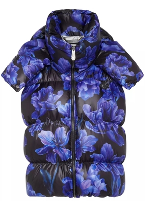 Philipp Plein floral-print padded-design gilet - Black
