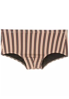 Amir Slama stripe-print swimming trunks - Brown