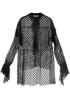 Philosophy Di Lorenzo Serafini high low netted blouse - Black
