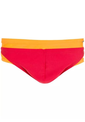 Amir Slama colour-block swimming trunks - Red