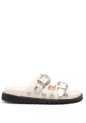 Toga Pulla stud-embellished leather slides - Neutrals