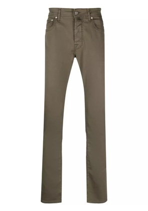 Jacob Cohën contrast-pocket tapered-leg trousers - Green