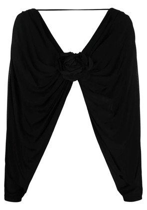 Giuseppe Di Morabito flower-detailing V-neck top - Black
