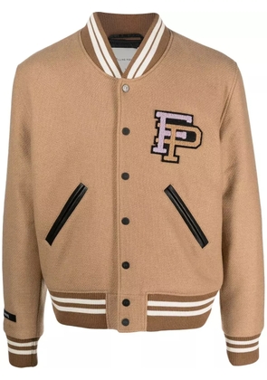 Filling Pieces logo-patch bomber jacket - Brown