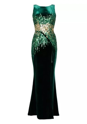 Saiid Kobeisy sequin velvet dress - Green