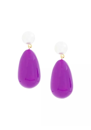 Eshvi pearl drop earrings - Purple