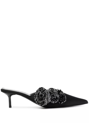 Magda Butrym 50mm crystal-embellished leather mules - Black