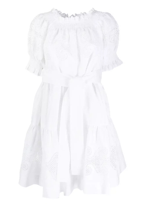 P.A.R.O.S.H. eyelet-embellished cotton minidress - White