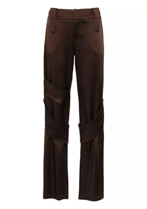 Blumarine satin wide-leg cargo trousers - Brown