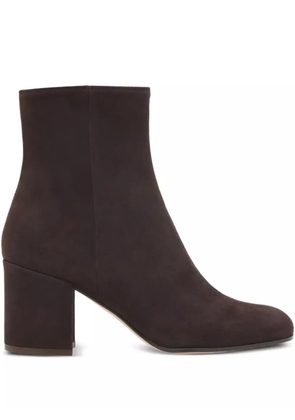 Gianvito Rossi block-heel suede boots - MOKA