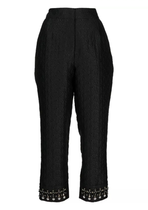 SHIATZY CHEN embroidered-pearl cropped trousers - Black