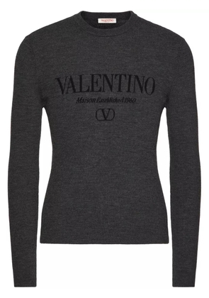 Valentino Garavani logo-intarsia virgin-wool jumper - Grey