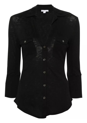 James Perse classic-collar cotton cardigan - Black