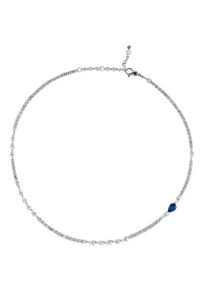 Jewels Aficionado 18K white gold diamond and sapphire necklace - Silver