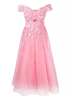 Zuhair Murad off-shoulder embellished gown - Pink