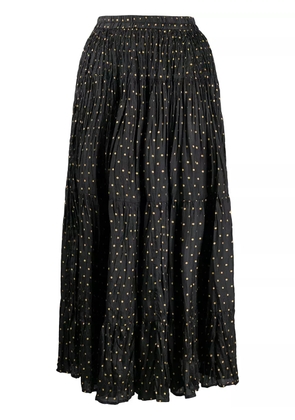 Mes Demoiselles polka dot print creased skirt - Black