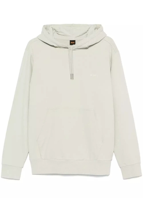 BOSS logo-embroidered hoodie - Grey