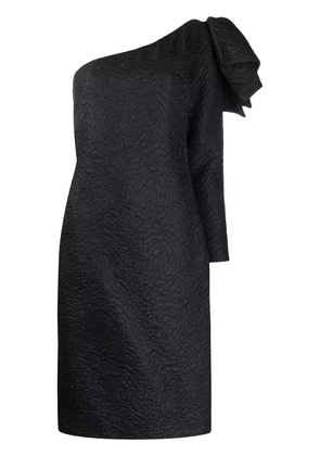 Saint Laurent Pre-Owned single long-sleeve jacquard dress - Black