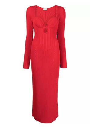 Magda Butrym ribbed knitted maxi dress - Red